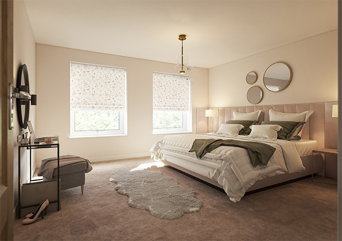 Floral Whimsy, Blush - Roman Blind - Image 6